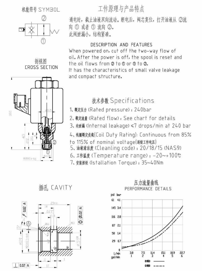 EMDCF05-22-01 二位二通电磁阀 2-position 2-way solenoid valves